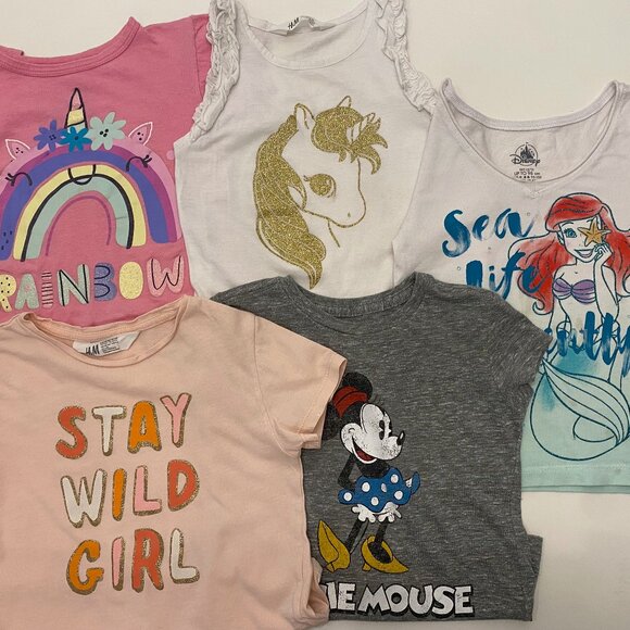 2-3 years old t-shirts gilrs Bundle Disney & H&M - Picture 1 of 6